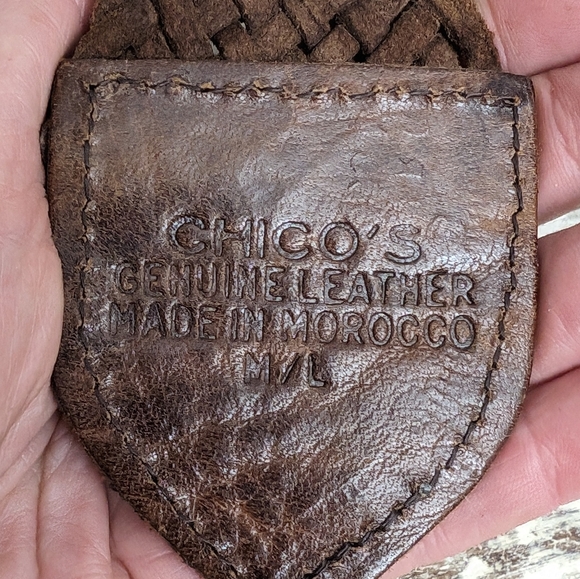 Vintage Chico's Genuine Leather Moroccan Belt M/L - Picture 9 of 10